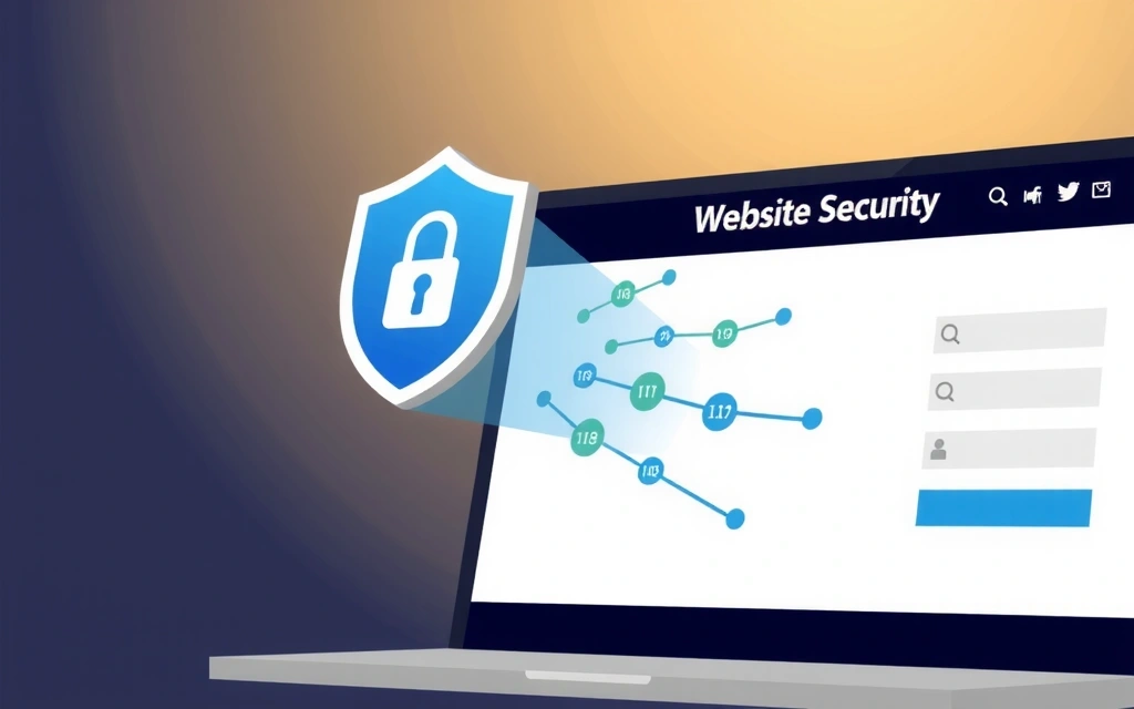 Digital illustration of website security and data protection